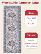 SERISSA 3x8 Washable Non Slip Boho Runner Rug - Image 6