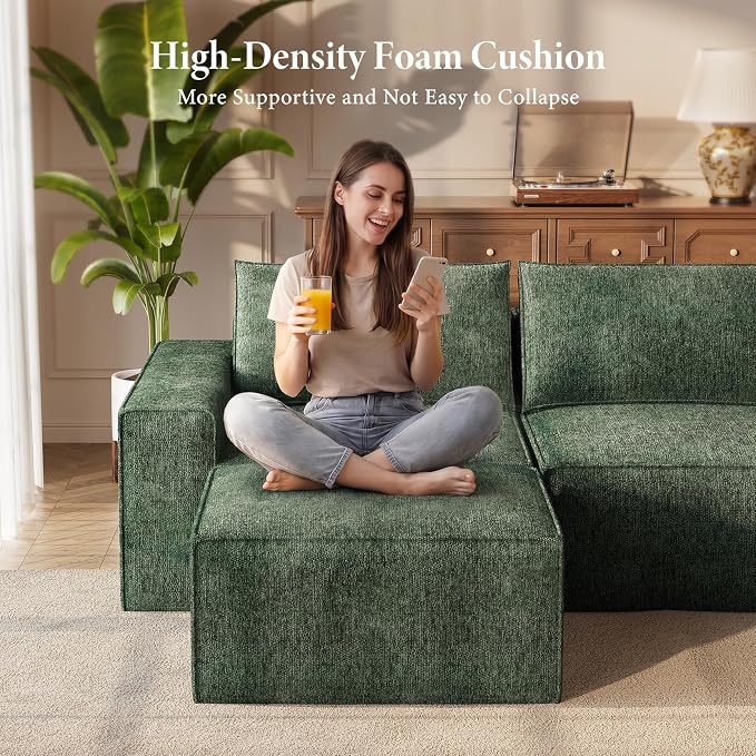 Vesgantti 114" Modular Boneless Couch, Modern 3 Seater Sectional Sofa - Image 4