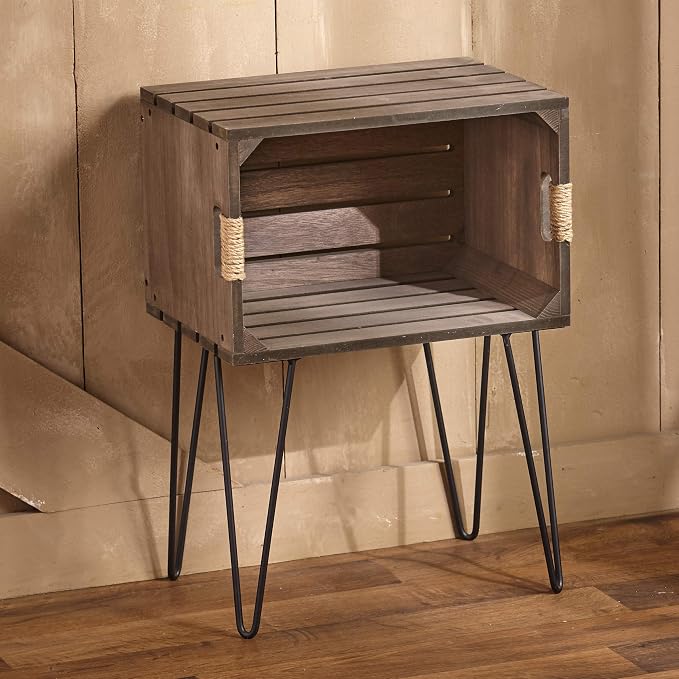 The Lakeside Collection Rustic Wooden Crate End Tables - Image 4