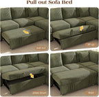 Ihanherry 81-inch Corduroy Modular Sectional Sofa Bed - Image 7