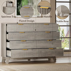 BORNOON Fluted 8 Drawer Tall Dresser, 47.2" Wide Modern Boho Chest of Drawers - Image 5