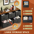 WLIVE Dresser for Bedroom with 5 Drawers, Wide Chest of Drawers, Fabric Dresser - Image 5