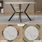 42" Round Dining Table for 2-4, Modern Kitchen Table - Image 2