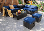 Tangkula 8 Piece Patio Furniture Set, Patiojoy Outdoor Space Saving PE Rattan - Image 3