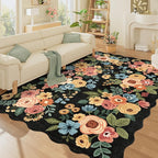 DUKINO 6x9 Area Rugs, Floral Washable Rug by DUKINO