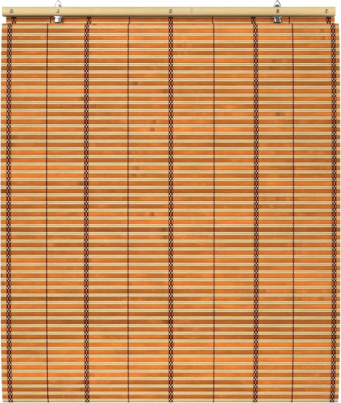 Red Lantern Burnt Bamboo Cordless Window Shade - Image 6