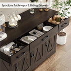 HOSTACK Buffet Cabinet with Drawers, Modern Farmhouse Coffee Bar Station Wood - Image 5