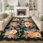 DUKINO 5x7 Area Rugs for Bedroom, Floral Washable Rug Non Slip, Stain Resistant by DUKINO