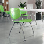Flash Furniture HERCULES -5 Pack 880 lb. Capacity Green Plastic Stack Chair | - Image 2