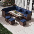 KIGOTY 7 Piece Patio Furniture Set, Outdoor PE Wicker Rattan Outdoor Dining Set by KIGOTY