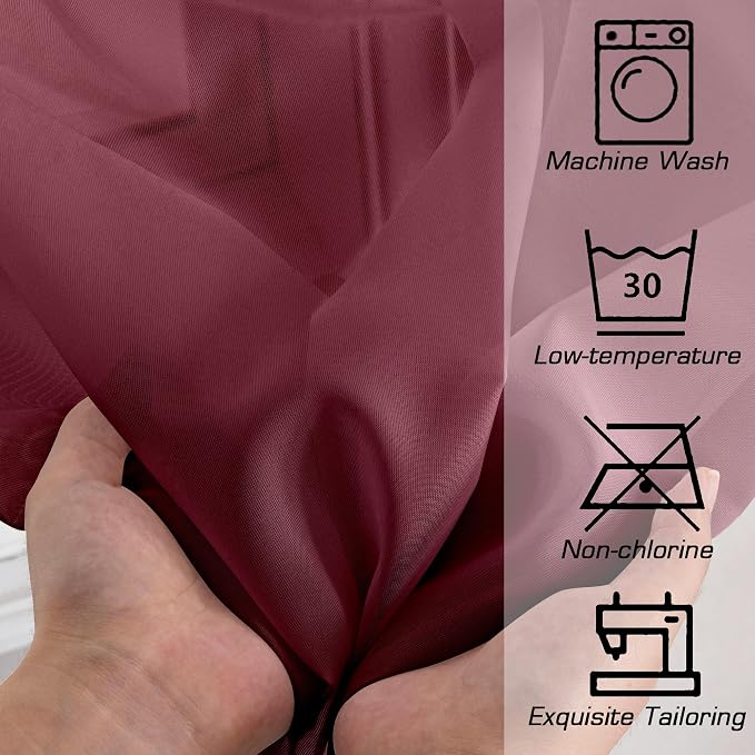 Sheer Curtains, Sheer Curtains 78 inch Length 2 Panels Set, Rod Pocket Voile - Image 6