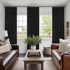 Black 84 Inch Pinch Pleated 100% Blackout Curtains - Image 9