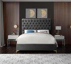 Meridian Furniture Cruz Collection Modern | Contemporary Velvet Upholstered Bed - Image 9