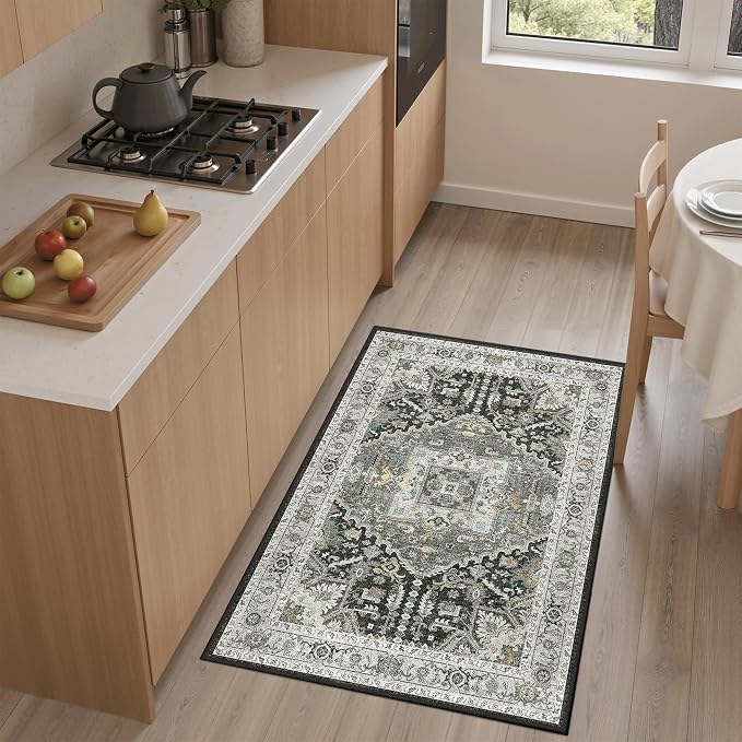 Madane Washable Area Rug 2x3 Small Entryway Rugs, Non-Slip Floor Carpet by Madane