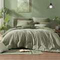 Monbix Full Size Comforter Set, Sage Green Bedding Comforter by Monbix