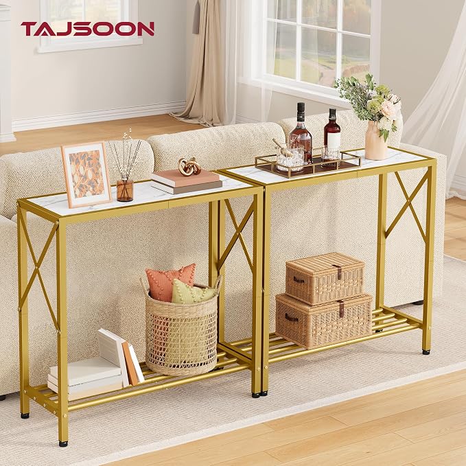 Tajsoon 28.3" Entryway Table, 2-Tier Small Consle Table - Image 2