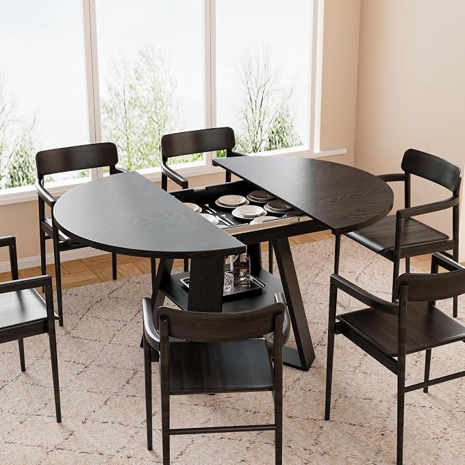 43.3in-59in Extendable Round Dining Table - Image 7