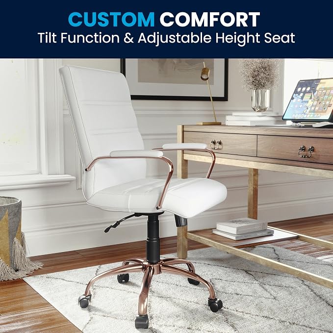 Flash Furniture Whitney Mid-Back Swivel LeatherSoft Desk Chair - Image 8
