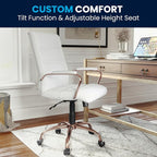 Flash Furniture Whitney Mid-Back Swivel LeatherSoft Desk Chair - Image 8