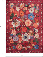 Floral Machine Washable 6x9 Area Rugs, Soft Bedroom Rug - Image 2