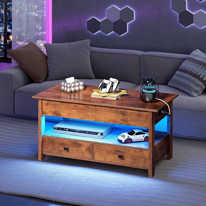 WLIVE Coffee Table, Lift Top Coffee Table - Image 8