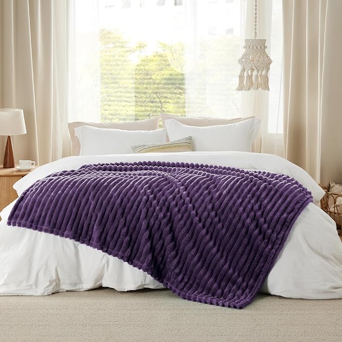 Bedsure Soft Twin XL Blanket for Bed Dorm Purple 66"x90" | Birthday Gifts for - Image 9