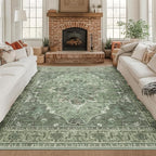 RELEANY Washable Area Rug, Square 8'x8', Water Repellent, Pet Friendly by RELEANY