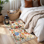 Beige Floral Hallway Runner Rug 2x4 by WelcometoBabovid