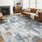 LOONGRUG 6x9 Area Rugs Washable Neutral Modern Living Room Rug Teal Rust | by LOONGRUG