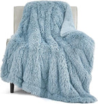 Bedsure GentleSoft Fluffy Light Sky Blue Throw Blanket, Dusty Baby Blue Decor by Unknown