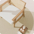 BELLEZE Mid Century Modern Rattan Chair Accent Natural Wood Armchair - Image 6