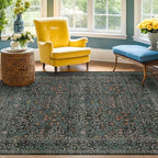Dark Green 4x6 Entryway Rug, Washable Area Rug 4x6 - Image 4