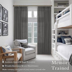 Grey Pinch Pleated Linen Light Filtering Sheer Curtains 86 Inches Length | Grey - Image 2
