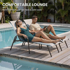 Crestlive Products Outdoor Chaise Lounge Chair, 5-Position Pool Lounge Chairs - Image 7