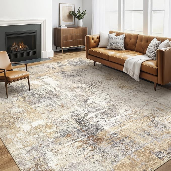 LOONGRUG Area Rug 5x7 Washable Neutral Modern Abstract Living Room Rugs | Soft by LOONGRUG