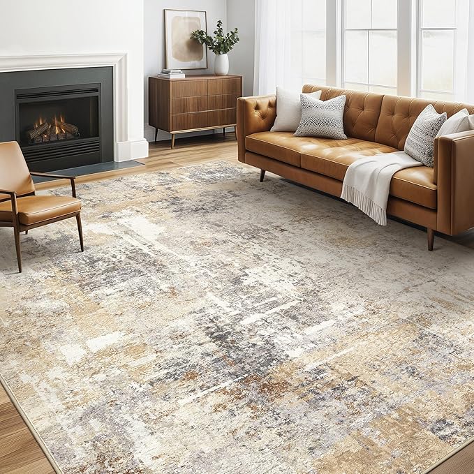 LOONGRUG 6x9 Area Rugs Washable Neutral Modern Abstract Living Room Rug | Soft by LOONGRUG