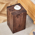 Rustic Natural Rectangular End Coffee Table, Modern Elegant Bedside Nightstand - Image 7