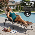 Crestlive Products Outdoor Chaise Lounge Chair, 5-Position Pool Lounge Chairs - Image 6