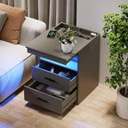 Nightstand with Gun Drawer, Charging Bedside Table with USB & Type-C Port - Image 5