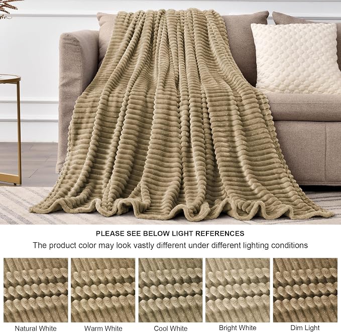 BEDELITE 3D Ribbed Jacquard Brown King Size Blankets - Image 6