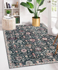 Lahome Moroccan Small Washable Rugs, 3x5 Black Rug by Lahome