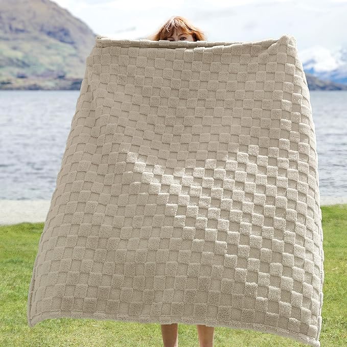 Bedsure GentleSoft Neutral Beige Throw Blanket - Image 2