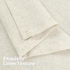 YoungsTex 60 Inch Wide Linen Curtains 2 Panels Grommet 63 Inch Length Light - Image 7