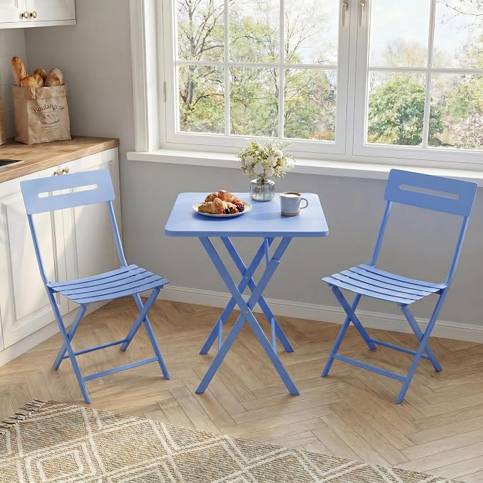GarveeTech 3-Piece Folding Bistro Set, Heavy Duty Outdoor Patio Furniture - Image 4