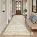 Soalmost Washable 4x8 Hallway Runner Rug Non-Slip Kitchen Entry Rugs Beige | - Image 3