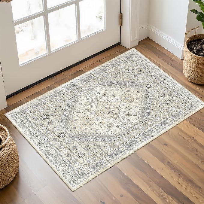 2x3 Entryway Rug Vintage Washable Rug Runner by Restydon