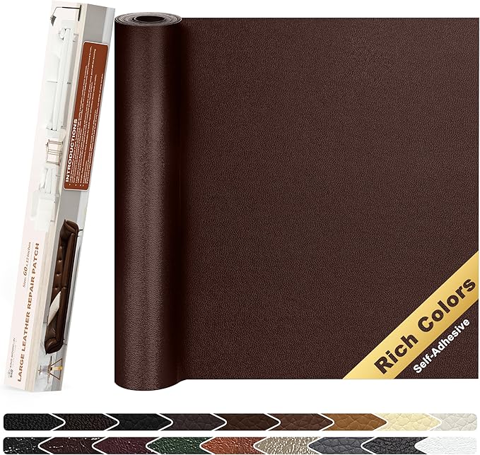 KING MOUNTAIN Leather Repair Patch, 12 x 60 Inches self Adhesive Leather Repair by ForABetterHomeLife