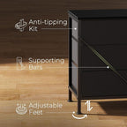 Huuger 70 Inch Black Dresser for Bedroom, TV Stand for 65, 80 Inch TV, 12 - Image 8