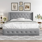 Allewie Queen Size Lift Up Storage Bed, Button Tufted Headboard - Image 7