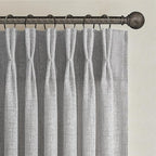 Light Grey Pleated Extra Wide 70 Inch Bedroom Curtains 84 Inches Long 2 Panels - Image 2